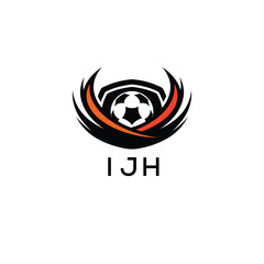 IJH Football Company logo. IJH football academy logo design for entrepreneur and business. IJH Branding Design best icon.
