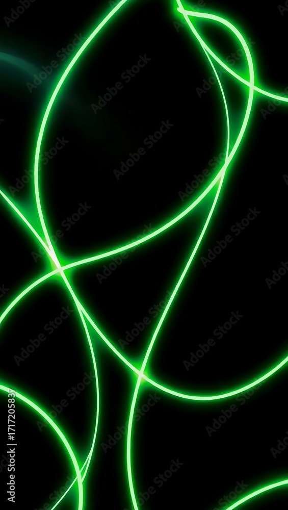 Poster generative ai luminous green digital streams emanating from darkness