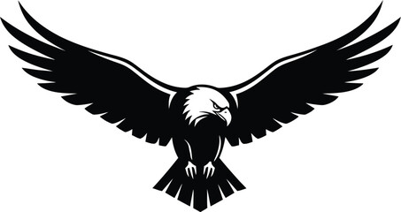 Obraz premium Vector art of eagle in flight silhouette