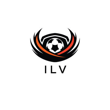 ILV Football Company logo. ILV football academy logo design for entrepreneur and business. ILV Branding Design best icon.
