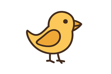 Cute chick vector illustration. Little yellow bird cartoon character for Easter design. Baby animal flat icon isolated on white background. Springtime nature symbol for kids.