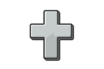 Obraz premium Christian cross vector icon. Grey crucifix sign. Religious faith symbol. Holy spirit, God, Jesus Christ illustration. Church graphic. Catholic & Christianity belief concept.