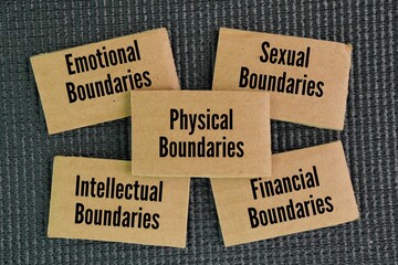 What are the 5 types of boundaries and what do they limit? Boundaries For Your Relationship Physical Boundaries, Emotional Boundaries, Sexual Boundaries, Intellectual Boundaries, Financial Boundaries