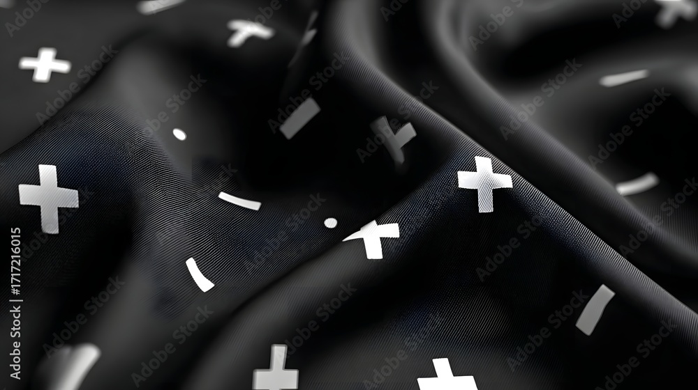 Poster a close-up abstract background featuring a repeating pattern of textured, grungy black crosses again