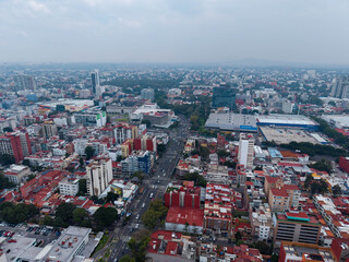 Fototapeta premium Aerial drone shot of Colonia del Valle neighborhood in Mexico City
