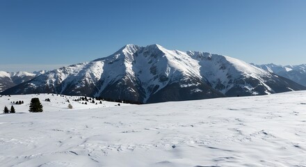Snowy mountain scenery
