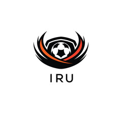 IRU Football Company logo. IRU football academy logo design for entrepreneur and business. IRU Branding Design best icon.
