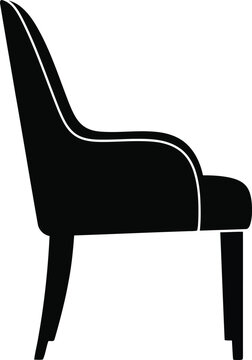 recommend clip art: Elegant upholstered armchair side view minimalist modern furniture silhouette design vector
