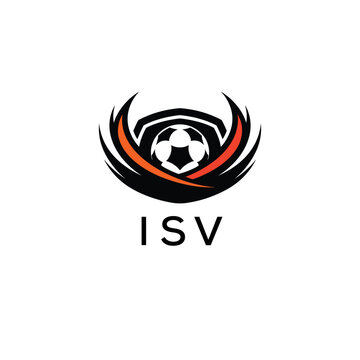 ISV Football Company logo. ISV football academy logo design for entrepreneur and business. ISV Branding Design best icon.

