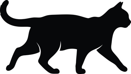 Silhouette of a walking cat animal icon vector graphic clean design for web and print applications vector