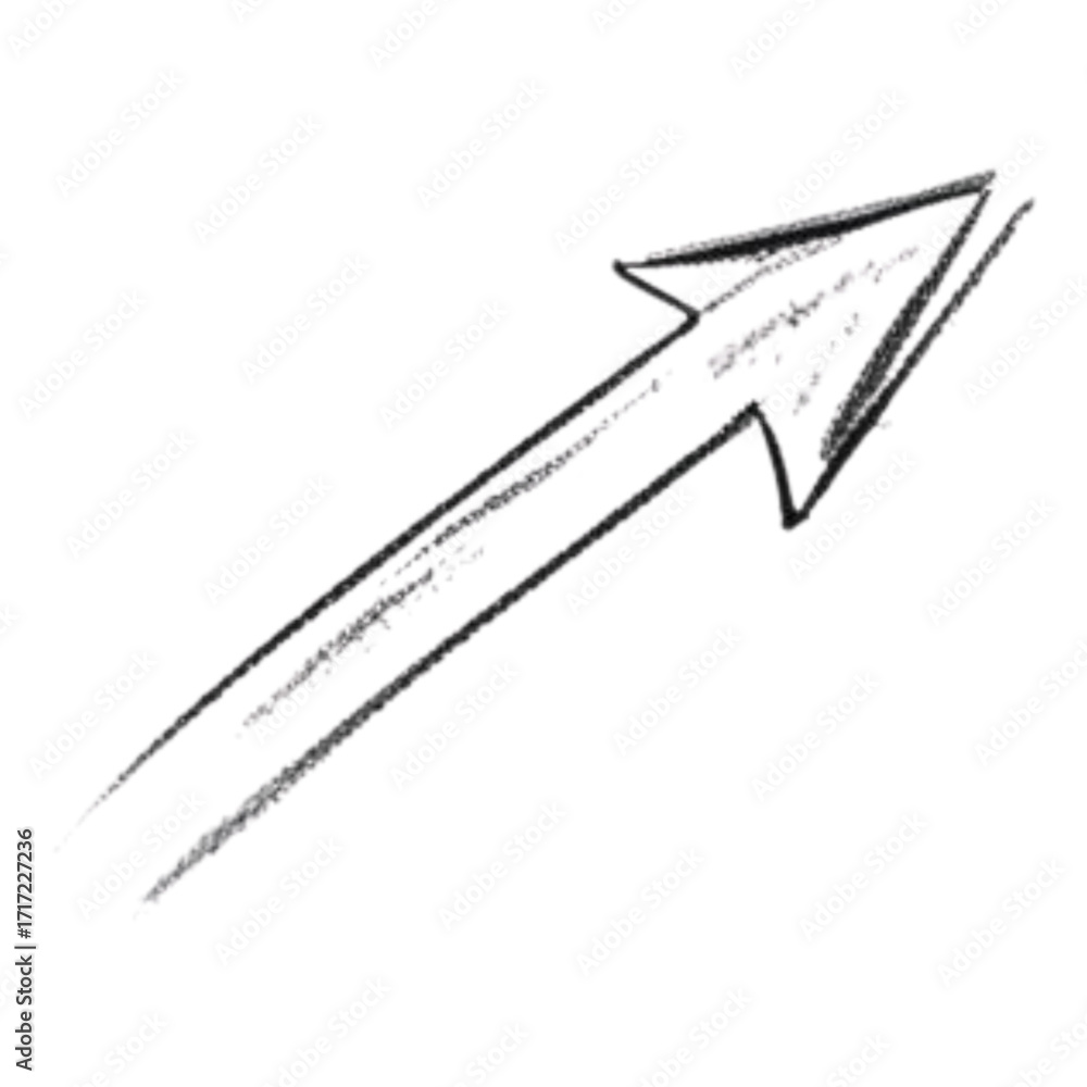 Poster hand sketched arrow pointing upwards for direction guidance and growth illustration concept design e