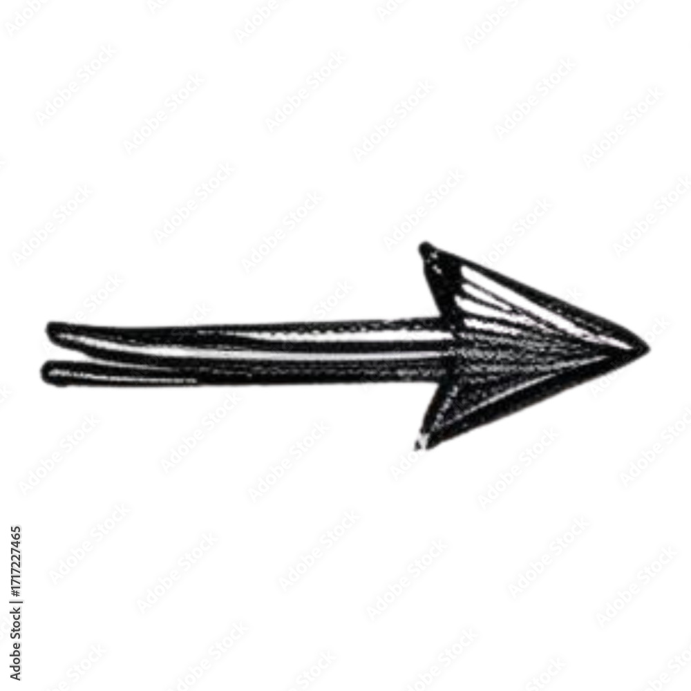 Aufkleber vector graphic of simple hand sketched arrow illustration pointing right for website or presentation