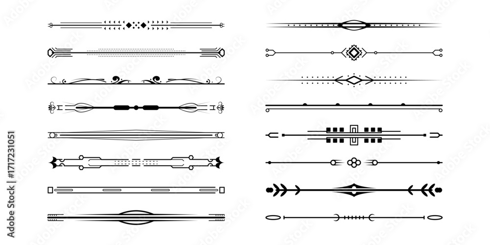 Aufkleber set black simple line collection doodle border elements vector design style sketch isolated illustra