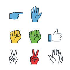 Obraz premium Diverse hand gestures create a vibrant visual language for communication and expression, perfect for conveying messages and emotions with ease