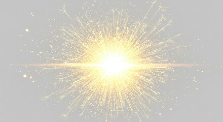 Obraz premium Festive Golden Sparkle Burst Light Effect Holiday Party Background