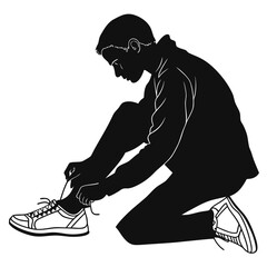 silhouette of a young man