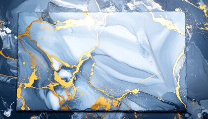 Naklejka premium Blue And Gold Marble Texture Background