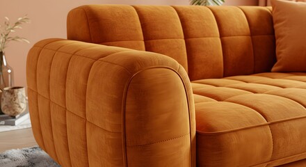 Obraz premium Rustic orange sofa detail