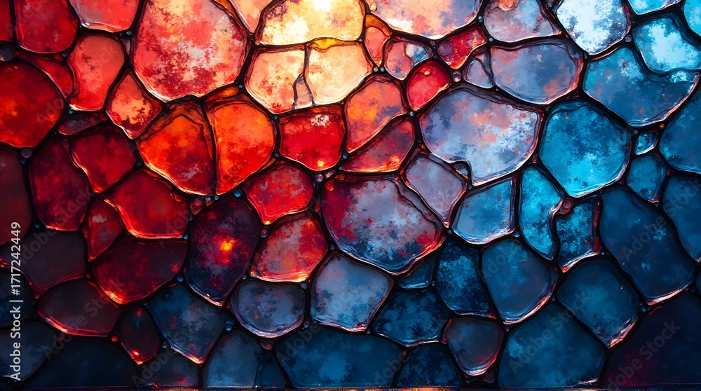 Poster abstract background hexagon pattern with glowing lights technology background.