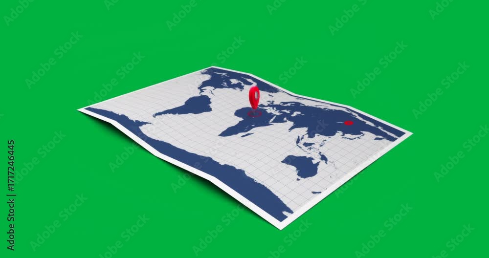 Poster Designer positioning map in tech scene with grid lines, continent outlines, transparent background