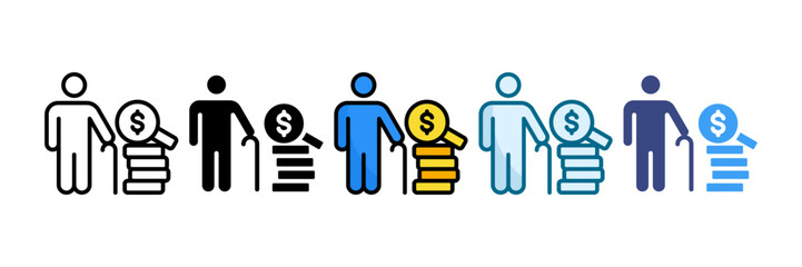 Retirement Fund Icon Set Multiple Style Collection