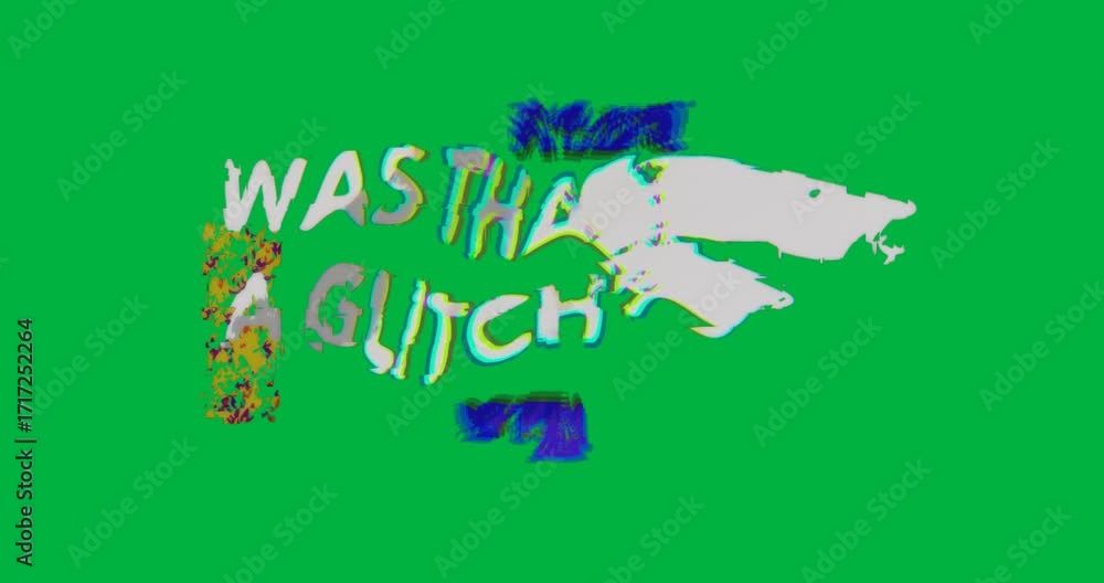Poster tech typography graphic displaying glitch-themed text on transparent canvas, adding rgb distortion