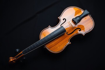 Fototapeta premium Generative AI classic violin elegantly poised for musical performance.