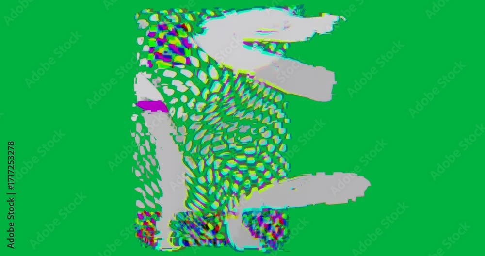 Poster graphic designers using glitch art pattern over transparent background with rgb pixel clusters