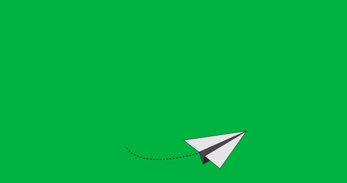 Paper airplane graphic gliding over transparent background, showing technology business concept