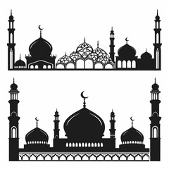 Islamic mosque architecture silhouettes dome
