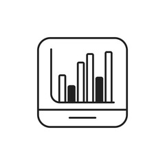Bar Graph Icon, Comparative Data Analysis Outline Graphic