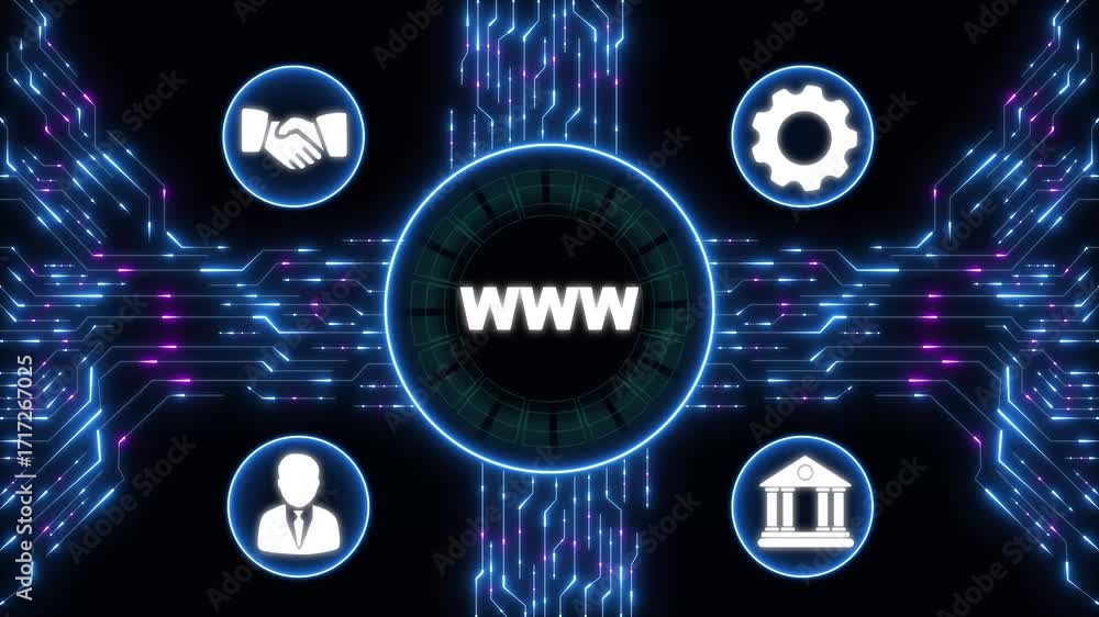 Aufkleber world wide web concept globe icon set. planet web symbol set. planet icon.data moving on circuit boa