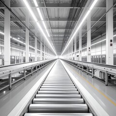 Naklejka premium Modern Factory Conveyor System.
