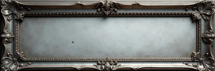 Antique silver frames, ornate details, intricate carvings, interior, embossed, classic