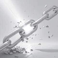 Shattered metal chain