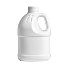 White Plastic Gallon Jug with Handle and Screw Cap Isolated container bottle isolated on a transparent background