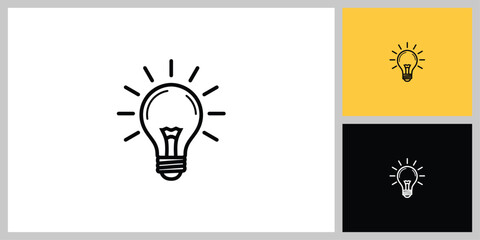 Light Bulb Idea Icon. Creativity, Innovation, and Solution Symbol Vector Illustration.