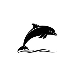 Obraz premium Playful Vector Silhouette of an Oceanic Dolphin Leaping from the Water Aquatic Art