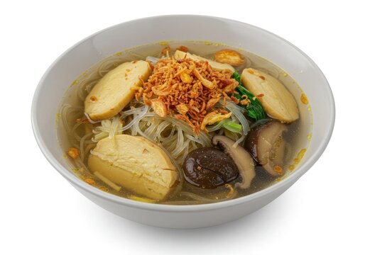 tekwan palembang fish soup with glass noodles
