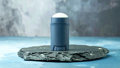 Matte Black Deodorant Stick on Dark Stone