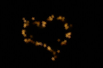 red and colorful heart bokeh background