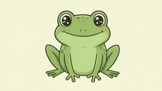 Adorable Green Frog Illustration
