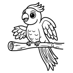 Obraz premium vector illustration of a parrot