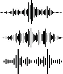 Obraz premium Black Podcast Sound Wave Vector – Audio Visualization Frequency Bars