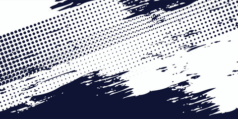 Dots halftone white and blue color pattern gradient grunge texture background. Dots pop art comics sport style vector illustration