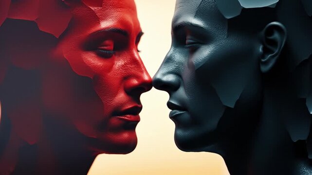 Abstract minimalist representation of the concept of bipolar
