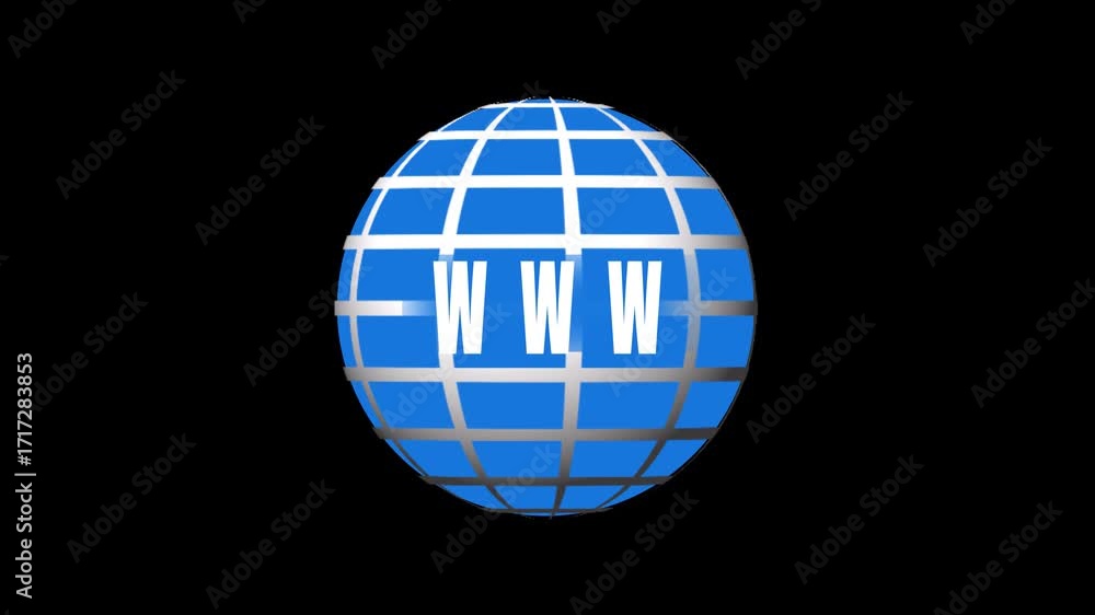 Poster animated rotating blue globe. internet global network connection technology digital world wide web a