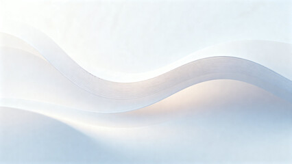 Abstract wavy forms in soft white and blue tones with gentle lighting