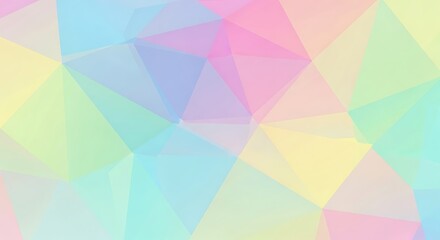 Obraz premium Abstract geometric background with pastel colors, featuring a low poly design and a soft, dreamy aesthetic.