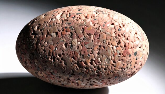 Reddish Brown Pebble Stone on Gray Background